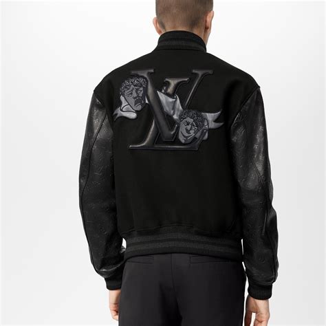 louis vuitton monogram embossed leather and wool blouson